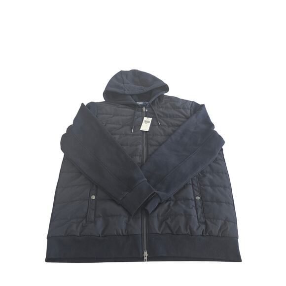 Polo Ralph Lauren Men’s XXL/2XL Hybrid Full Zip Hooded Jacket Navy Blue Quilted - Picture 4 of 9